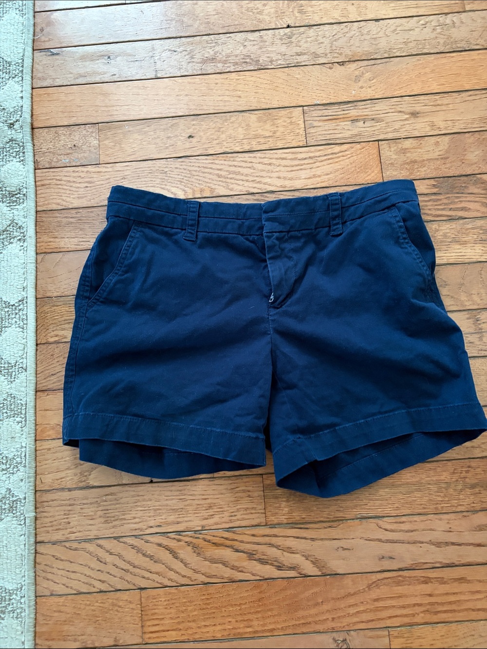 crown & ivy Navy Cotton Chino Shorts
